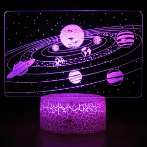 3D LED Solar System Illusion Night Light