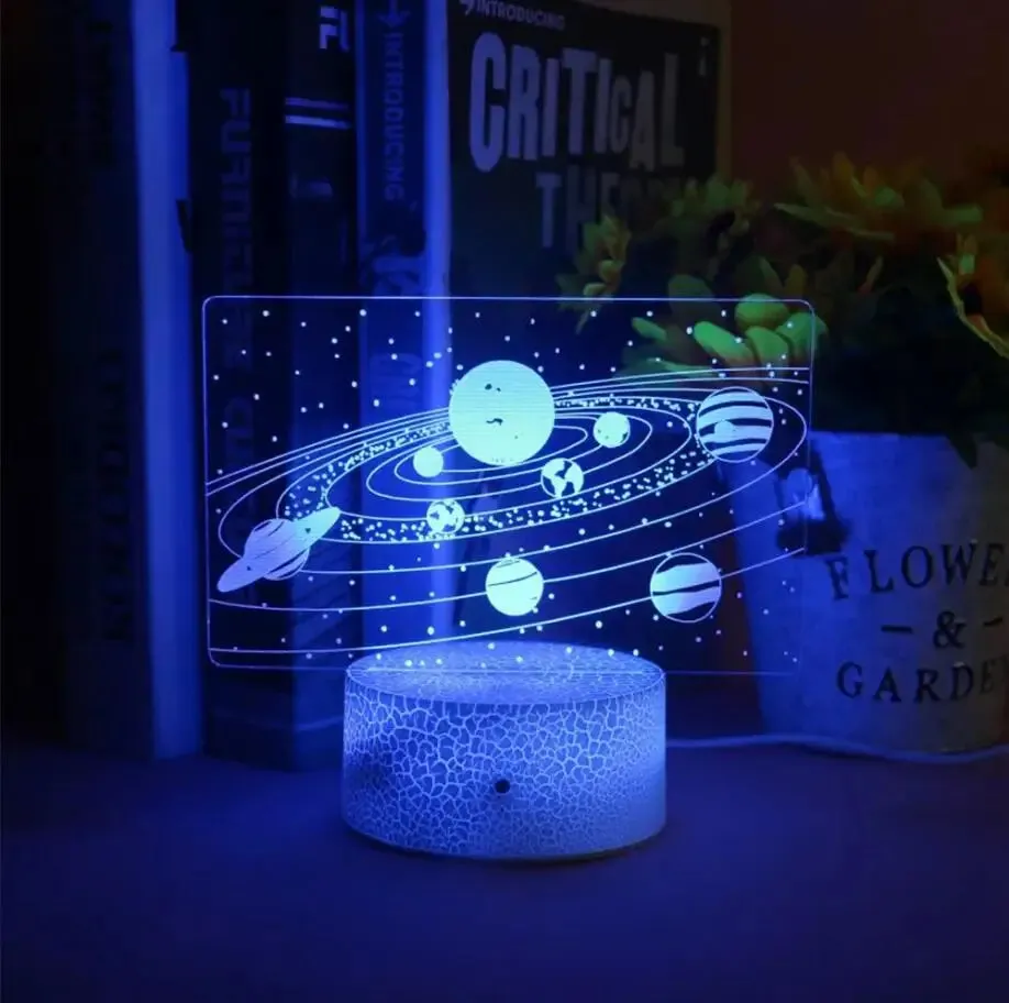 3D LED Solar System Illusion Night Light