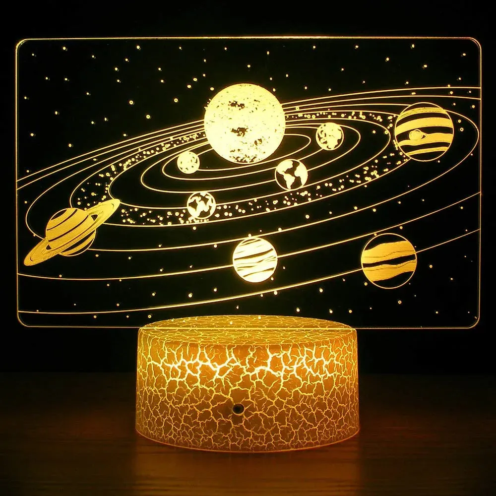 3D LED Solar System Illusion Night Light