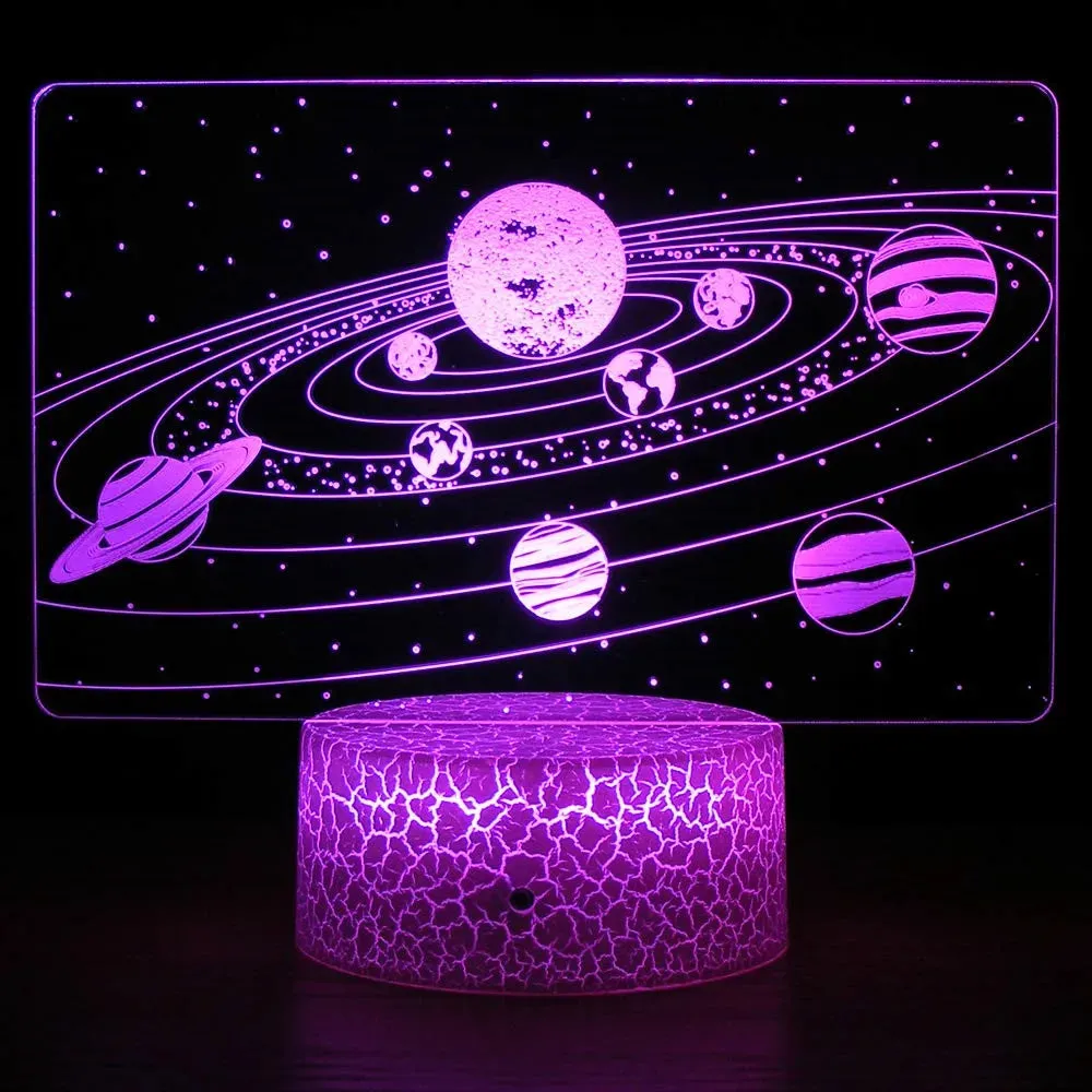 3D LED Solar System Illusion Night Light