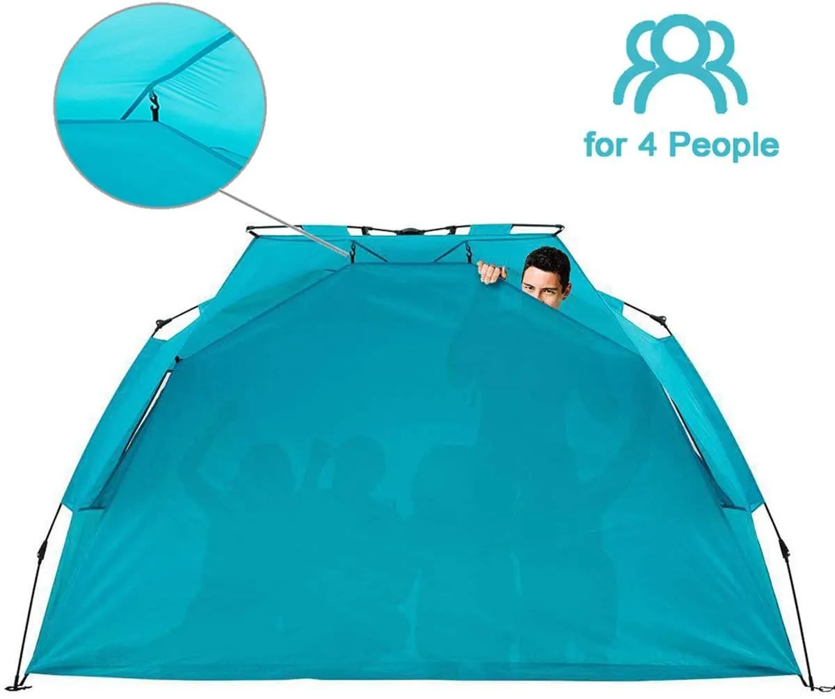 Alvantor Pop Up Super Bluecoast Beach Tent Sun Shelter Plus 96"x102"x52"