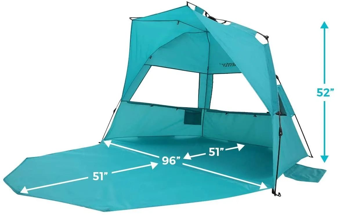 Alvantor Pop Up Super Bluecoast Beach Tent Sun Shelter Plus 96"x102"x52"