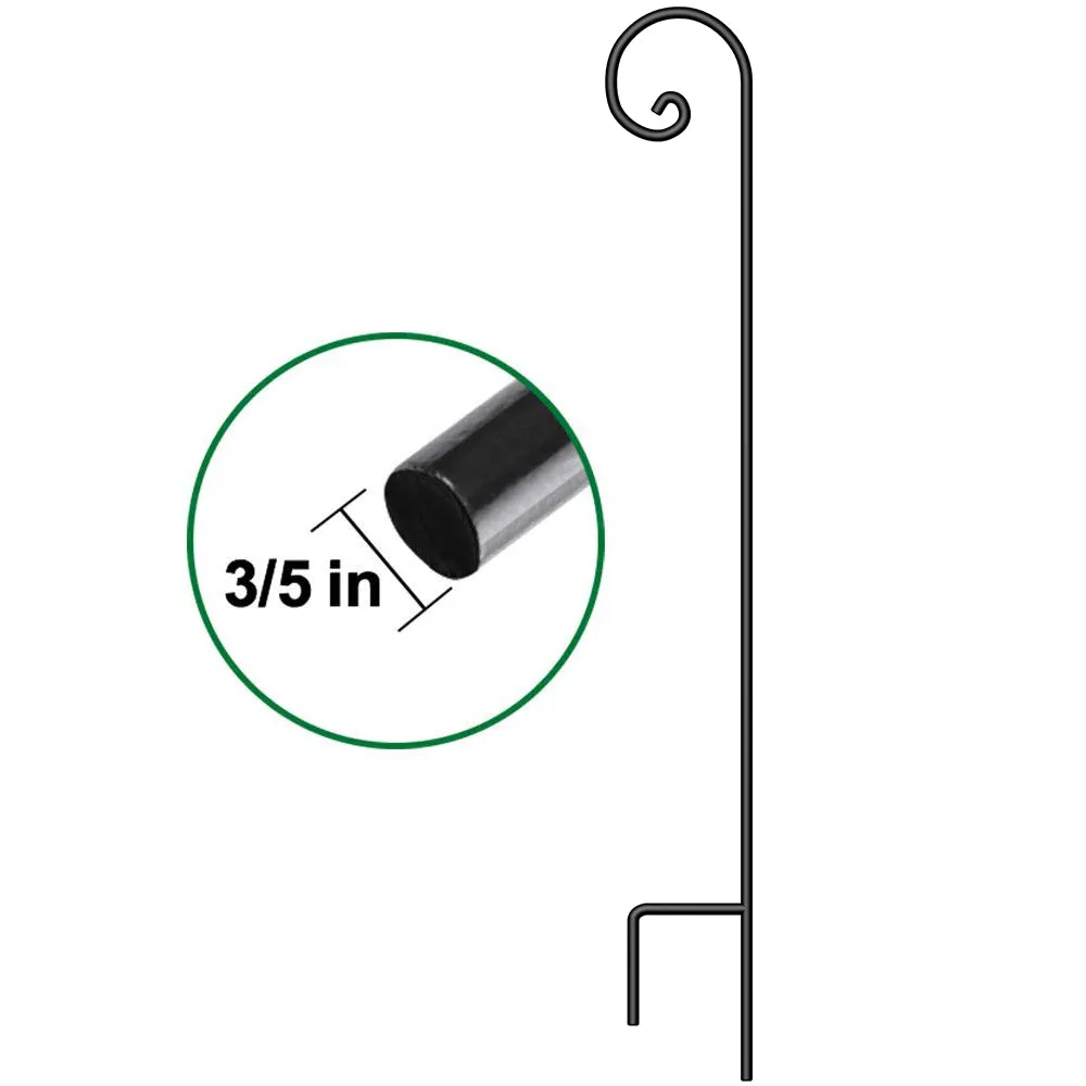 BEAU JARDIN 4 Pack Shepherd Hook 92in 3/5in Thick Bird Feeder Pole Premium Heavy Duty Metal Garden Plant Wedding BG260