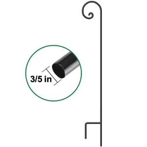 BEAU JARDIN Shepherd Hook 92in 3/5in Thick Bird Feeder Pole Premium Heavy Duty Garden Plants Metal BG188