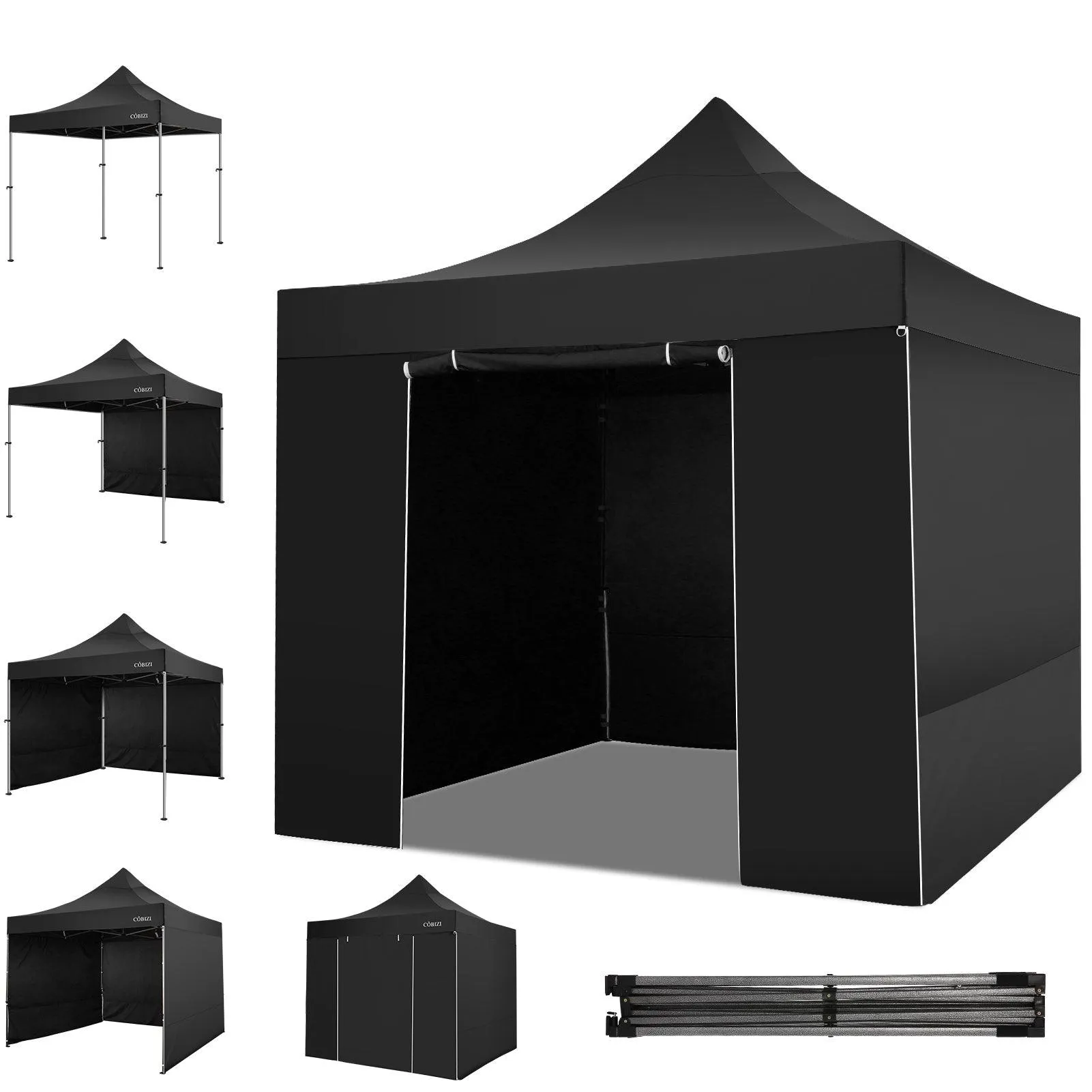 COBIZI Pop Up Canopy Shade Waterproof Tent 10'x10' with Carry Bag