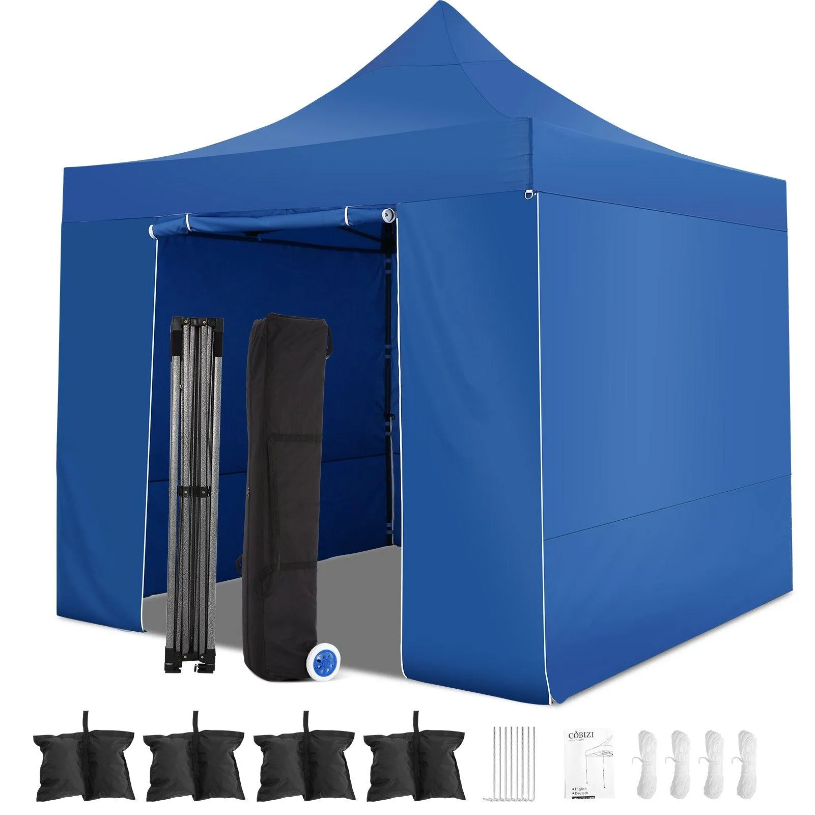 COBIZI Pop Up Canopy Shade Waterproof Tent 10'x10' with Carry Bag