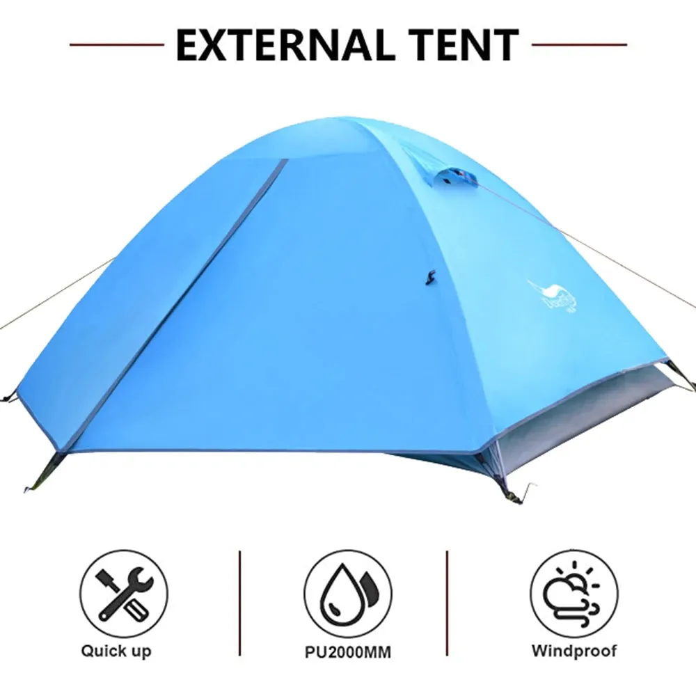 Desert&Fox 2 Person Tent Lightweight 3 Season Backpacking Tents: Aluminum Pole Waterproof Tent