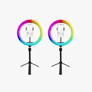 'Double Rainbow' Youtube Gaming Content Creator Dual RGB Unicorn Ring Light Kit