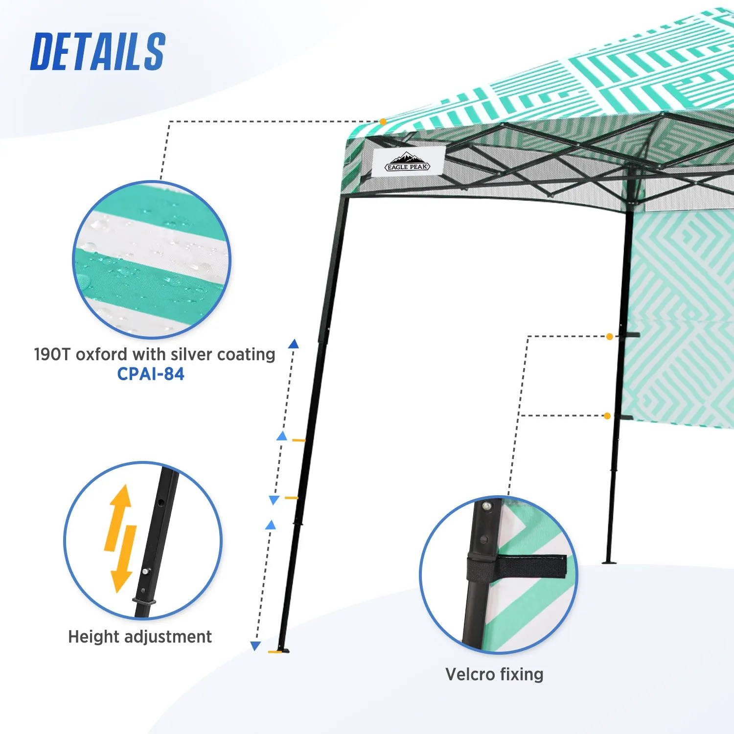 EAGLE PEAK Day Tripper 8x8 Slant Leg Canopy w/ Backpack (36 sqft of Shade)