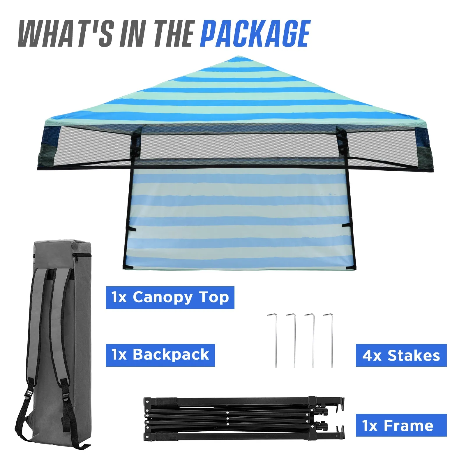 EAGLE PEAK Day Tripper 8x8 Slant Leg Canopy w/ Backpack (36 sqft of Shade)