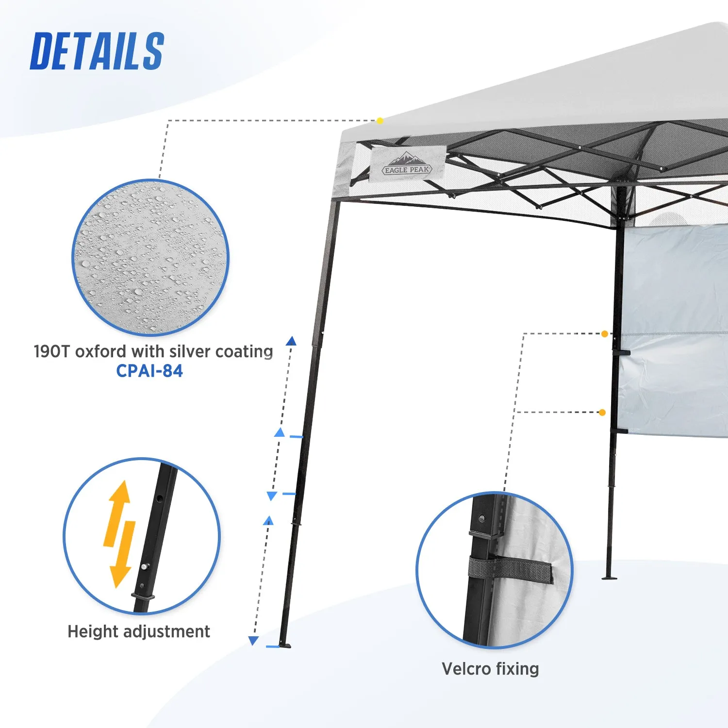 EAGLE PEAK Day Tripper 8x8 Slant Leg Canopy w/ Backpack (36 sqft of Shade)