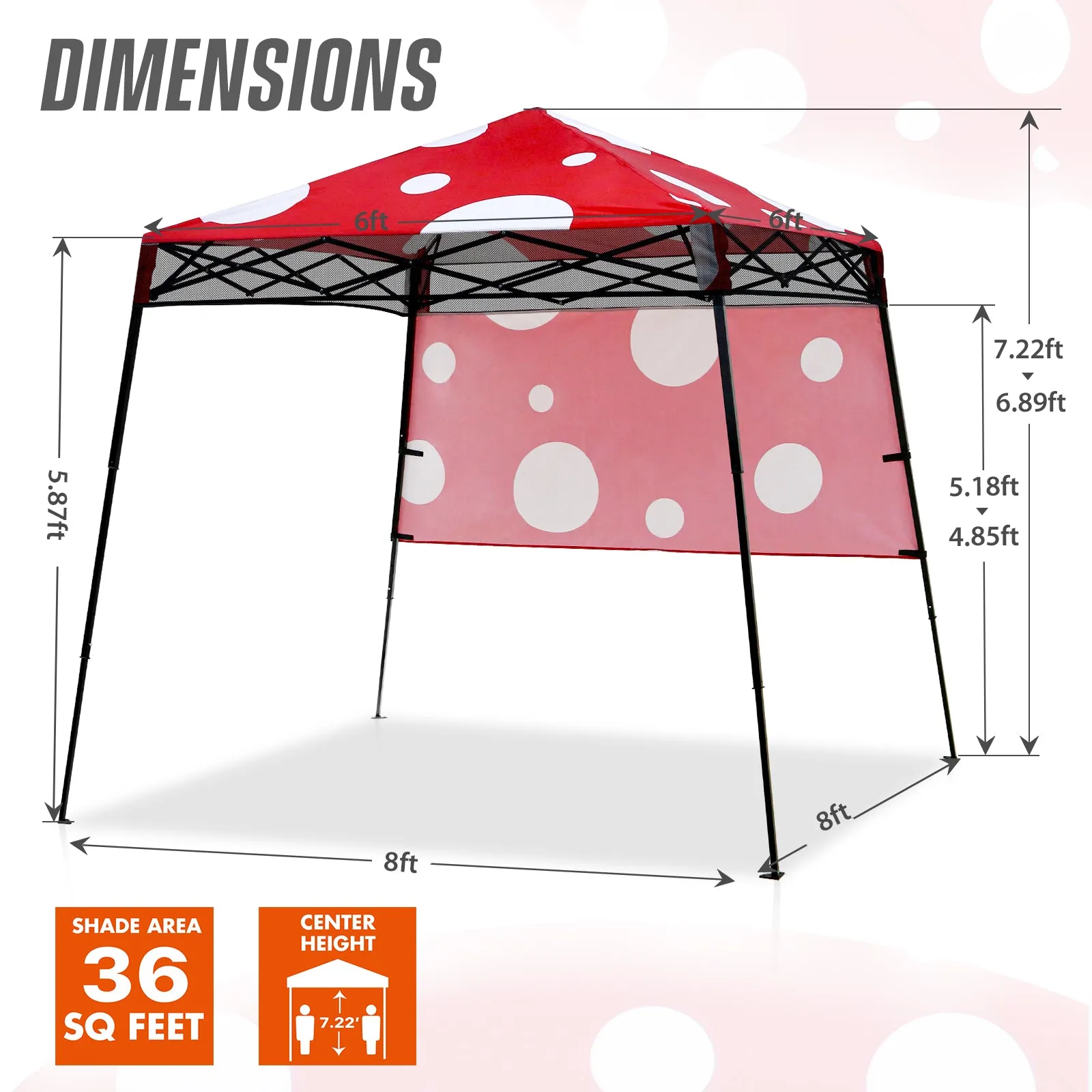 EAGLE PEAK Day Tripper 8x8 Slant Leg Canopy w/ Backpack (36 sqft of Shade)