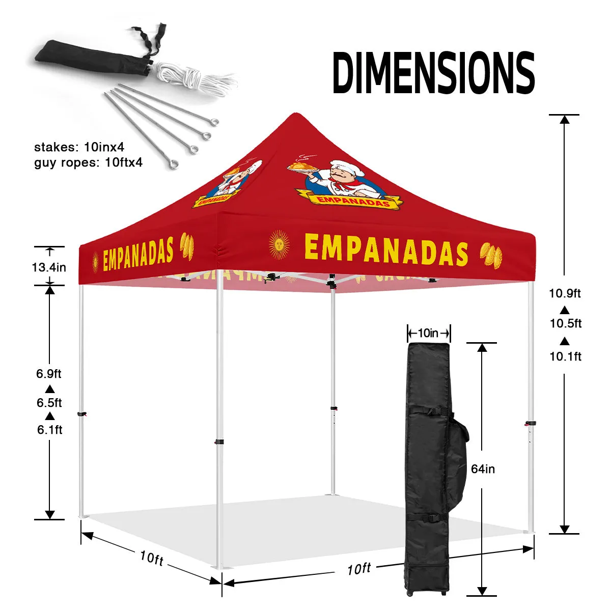 Food Vendor Tents-ABLEM8CANOPY 10x10 Empanadas canopy tent heavy duty