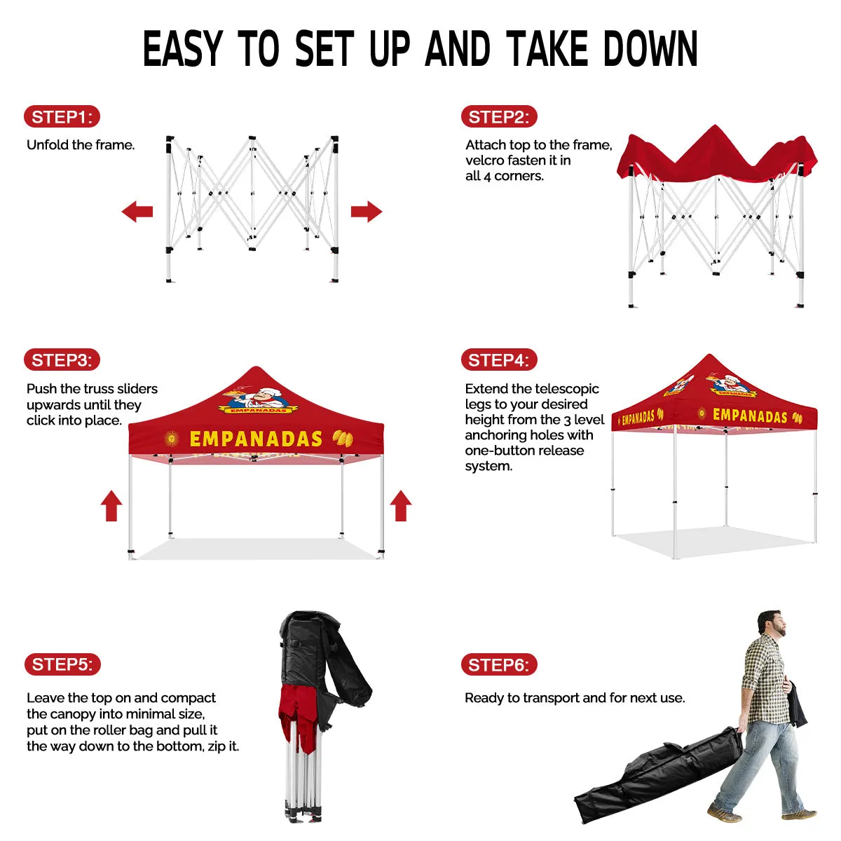 Food Vendor Tents-ABLEM8CANOPY 10x10 Empanadas canopy tent heavy duty