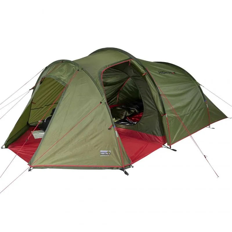 High Peak Goshawk 4 Tent - Green/Red