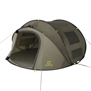 Instant Tent 4-Person Camp Tent, Automatic Setup Pop up Tent, Waterproof, Huge Side Screen Windows, Green