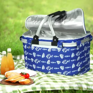 Insulated Folding Picnic Basket with Storage - Alfresco