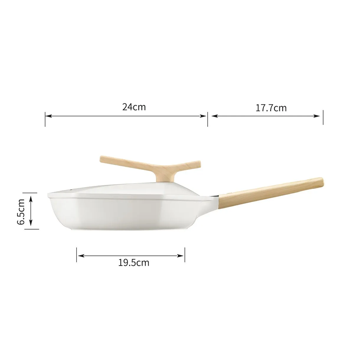 Maple Leaf 24cm White Non-stick Frying Pan - A Touch of Maple Elegance