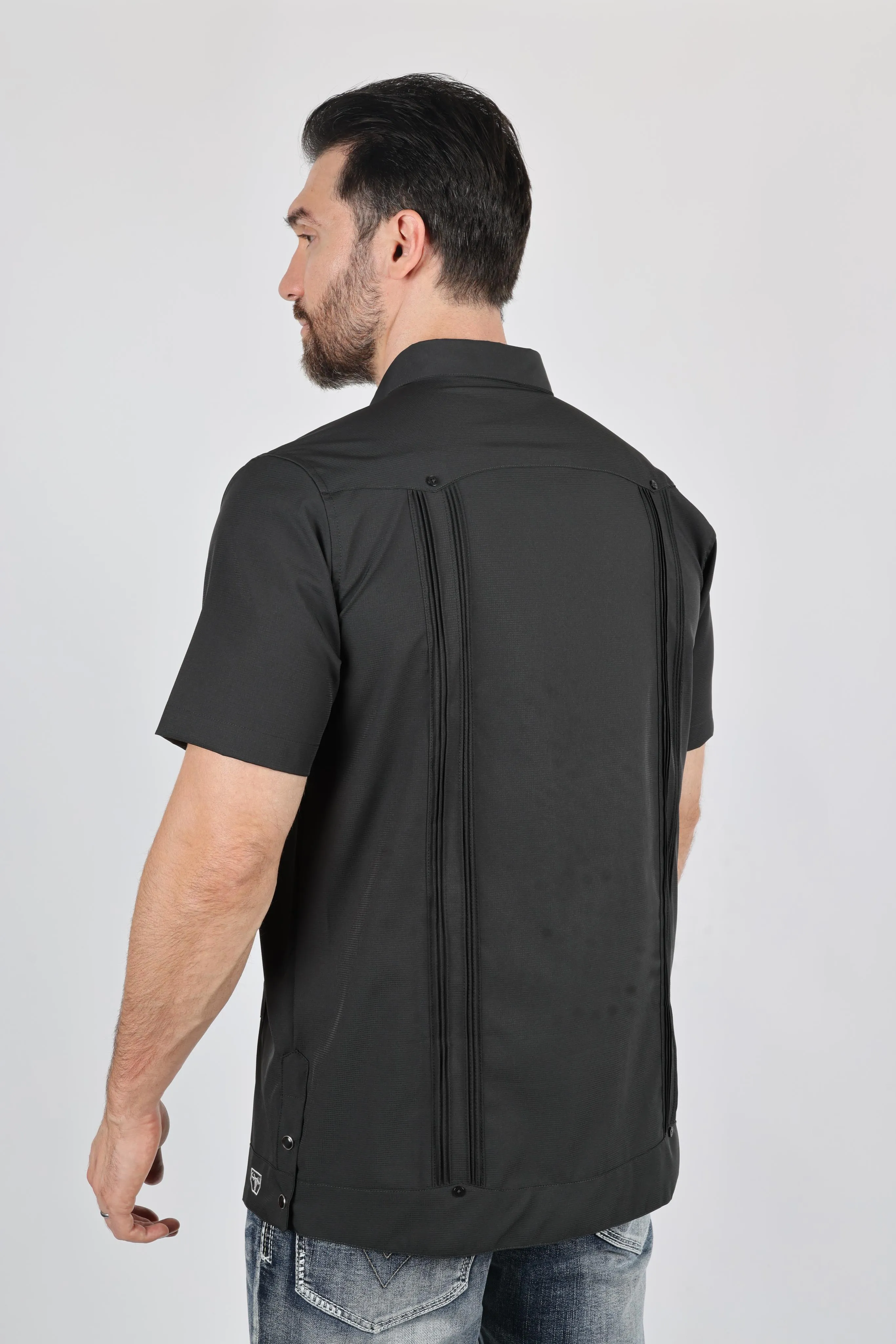 Men's Modern Charcoal GUAYABERA Shirt