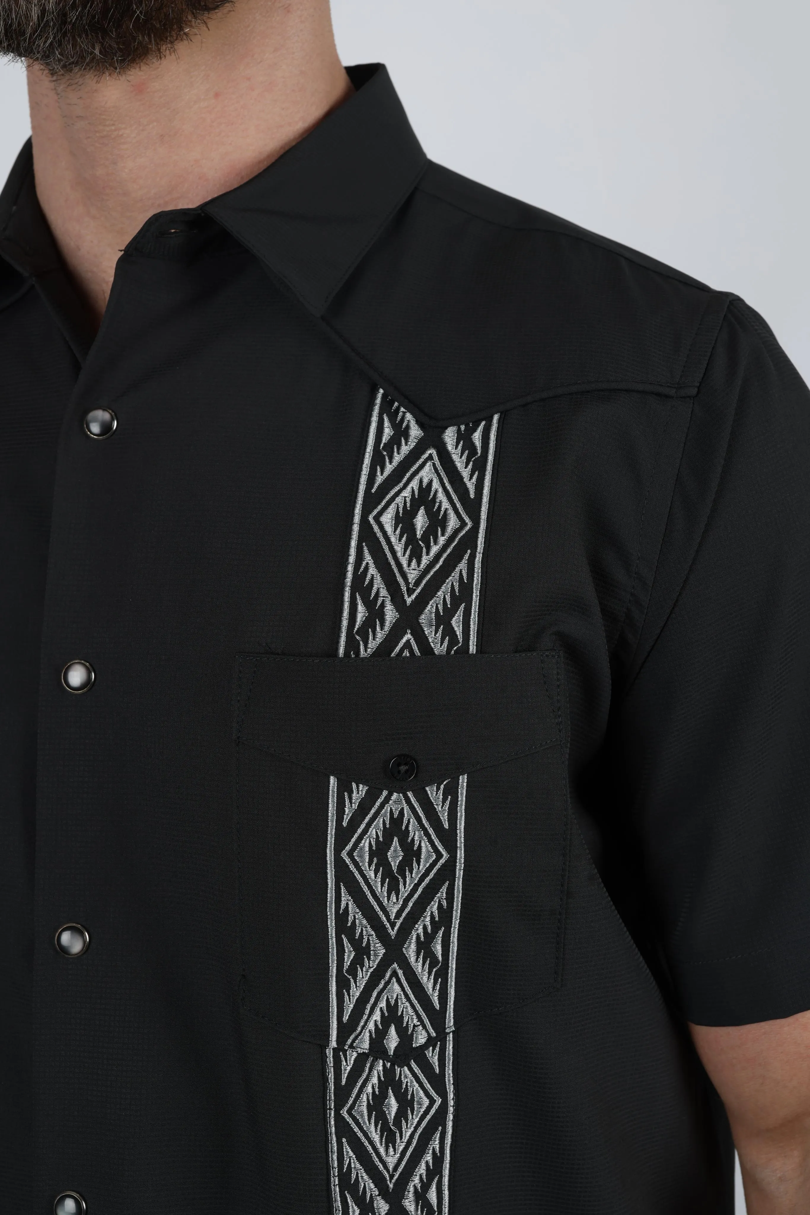 Men's Modern Charcoal GUAYABERA Shirt