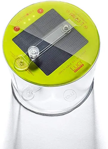 Outdoor Solar Inflatable Lantern - 75 Lumens, Waterproof, Up to 24 Hours Light - Ideal for Camping, Backpacking, Travel, Emergencies - Clear Finish, White LEDs