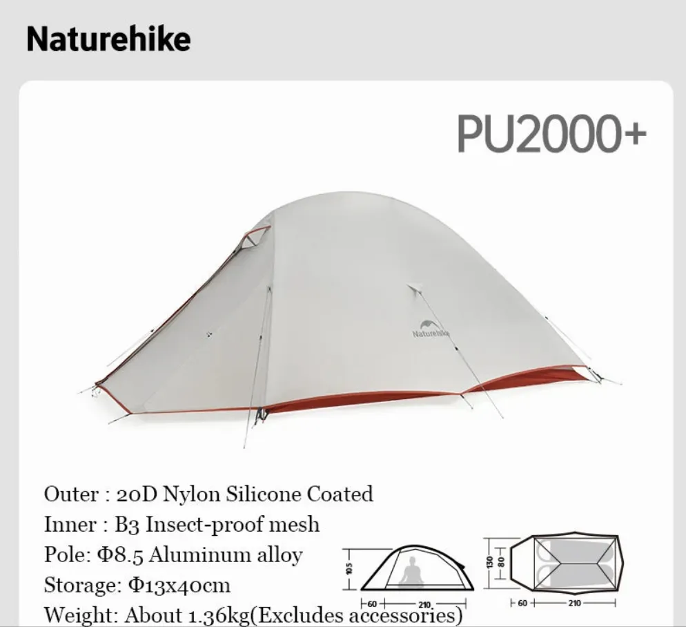 Naturehike Cloud Up Plus 2 Person Tent