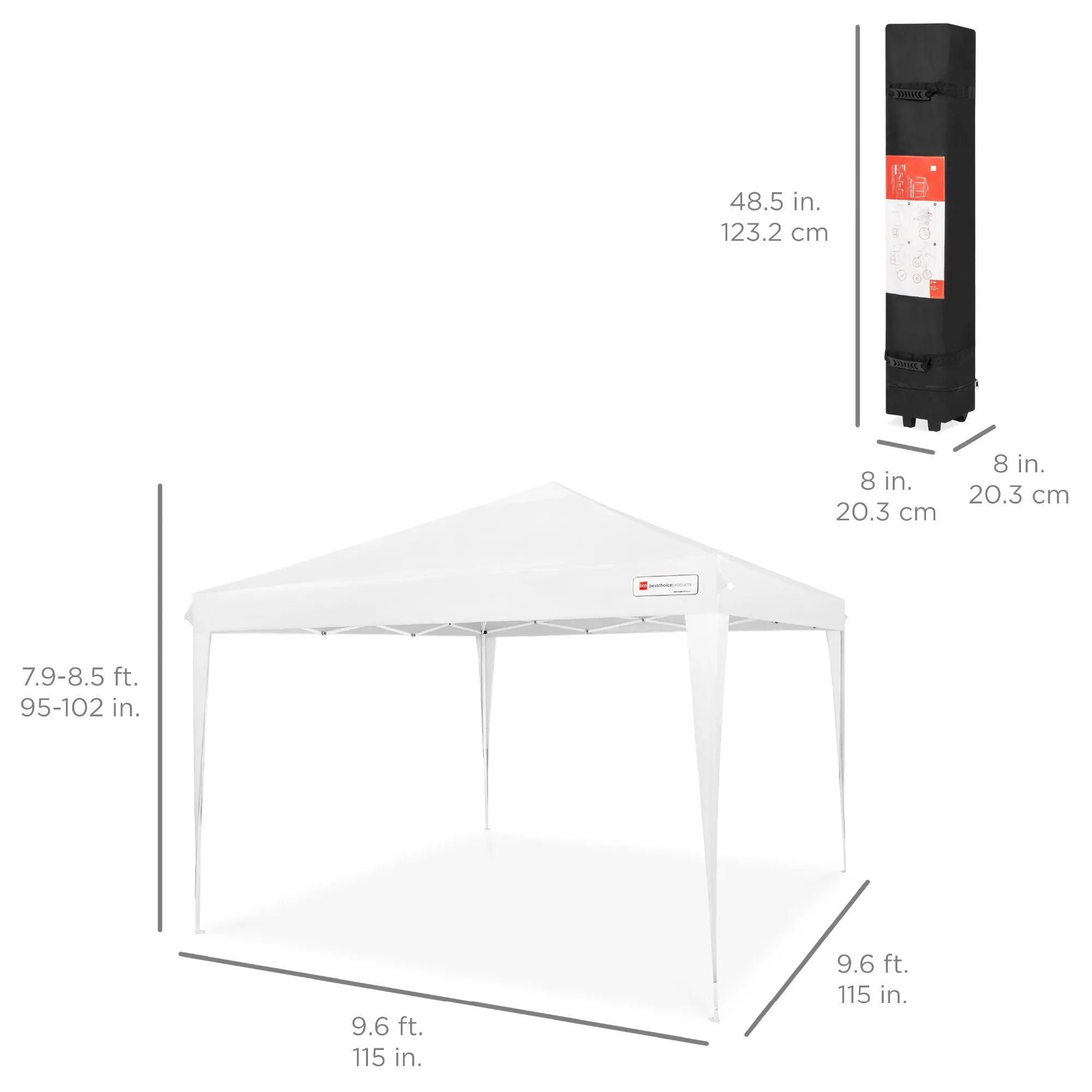 Outdoor Portable Pop Up Canopy Tent w/ Carrying Case, 10x10ft