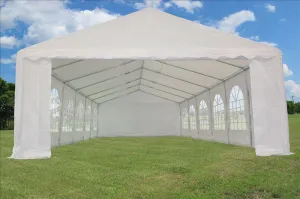 PE Party Tent 40'x16' with Waterproof Top - White