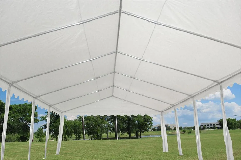 PE Party Tent 40'x16' with Waterproof Top - White