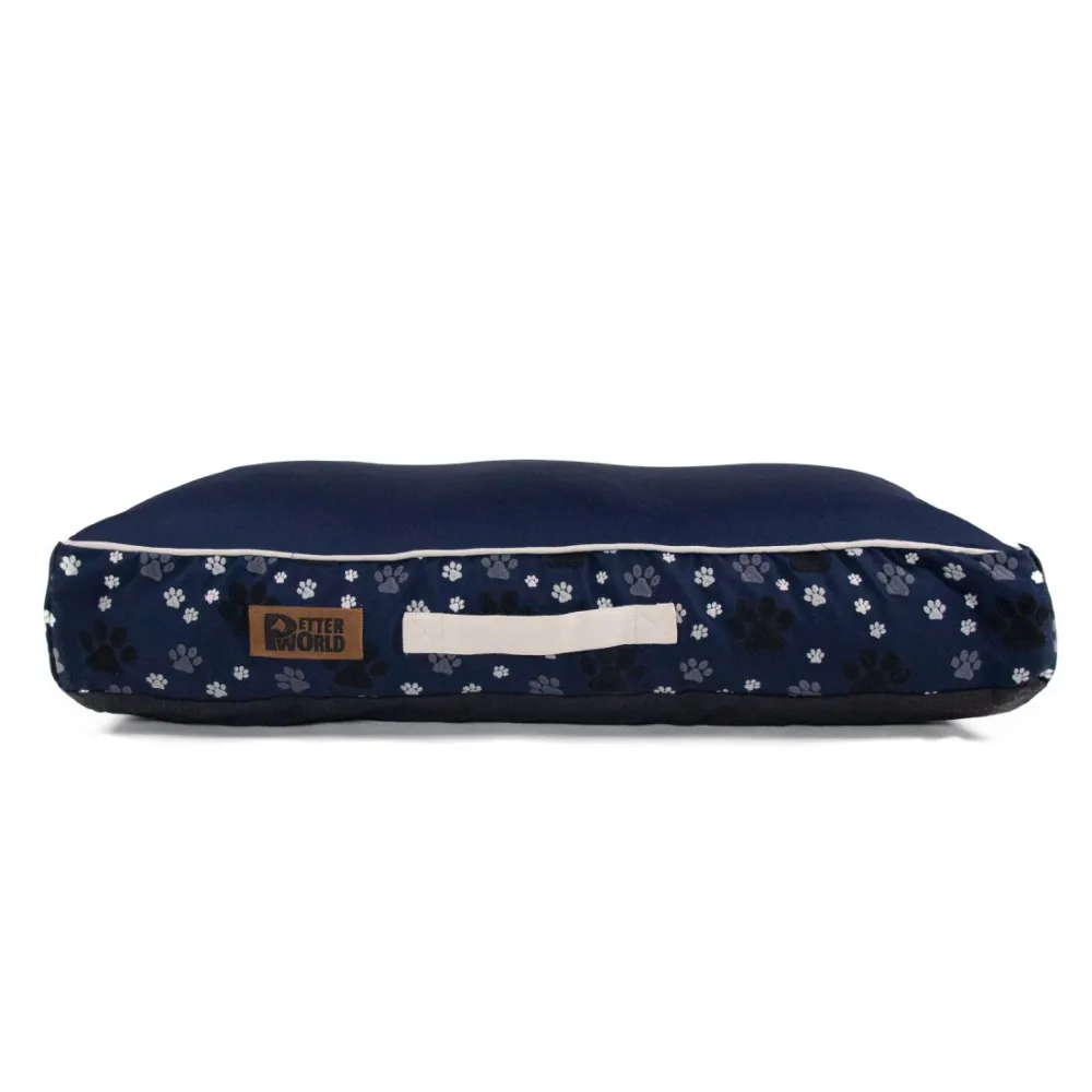 Petter World Outdoor Artisanal Rectangular Cushion Mattress Bed with Washable Cover for Dogs (Ensign Blue)