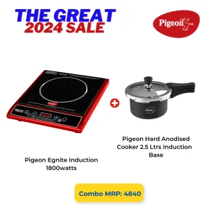 Pigeon The Great 2024 Sale: Egnite 1800W Induction Cooktop   2.5L Titan Hard Anodised Cooker  - Limited Stock! ♂