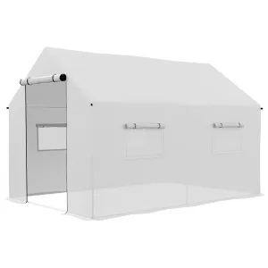 Polyethylene Walk-in Polytunnel Greenhouse, 2 x 3(m), White