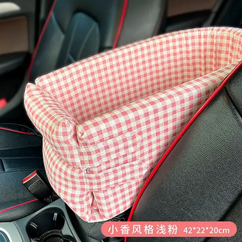 "Comfortable Car Seat Bed for Small Dogs and Cats - Safe Travel Companion!"