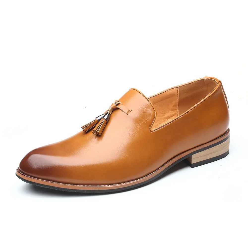 Rich Leather Tassel Slip-On Loafer Dress Shoes