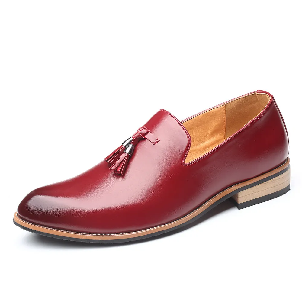 Rich Leather Tassel Slip-On Loafer Dress Shoes