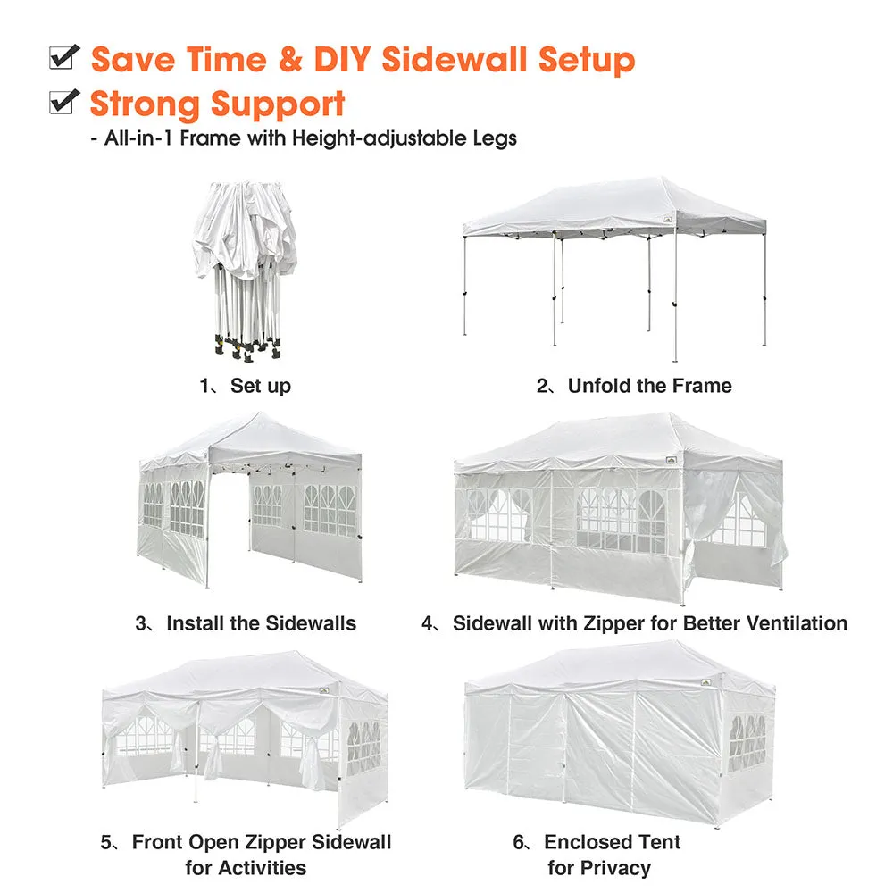 TheLAShop 10'x20' Pop Up Canopy Tent with Windows Instant Shelter