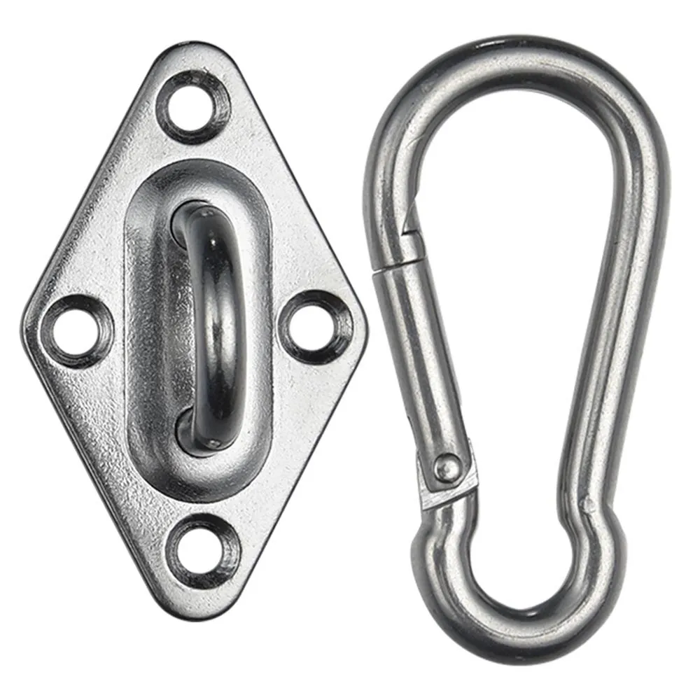 TheLAShop Fixing Hardware Kit Stainless Steel Pad Eye Turnbuckle Carabiner, 6