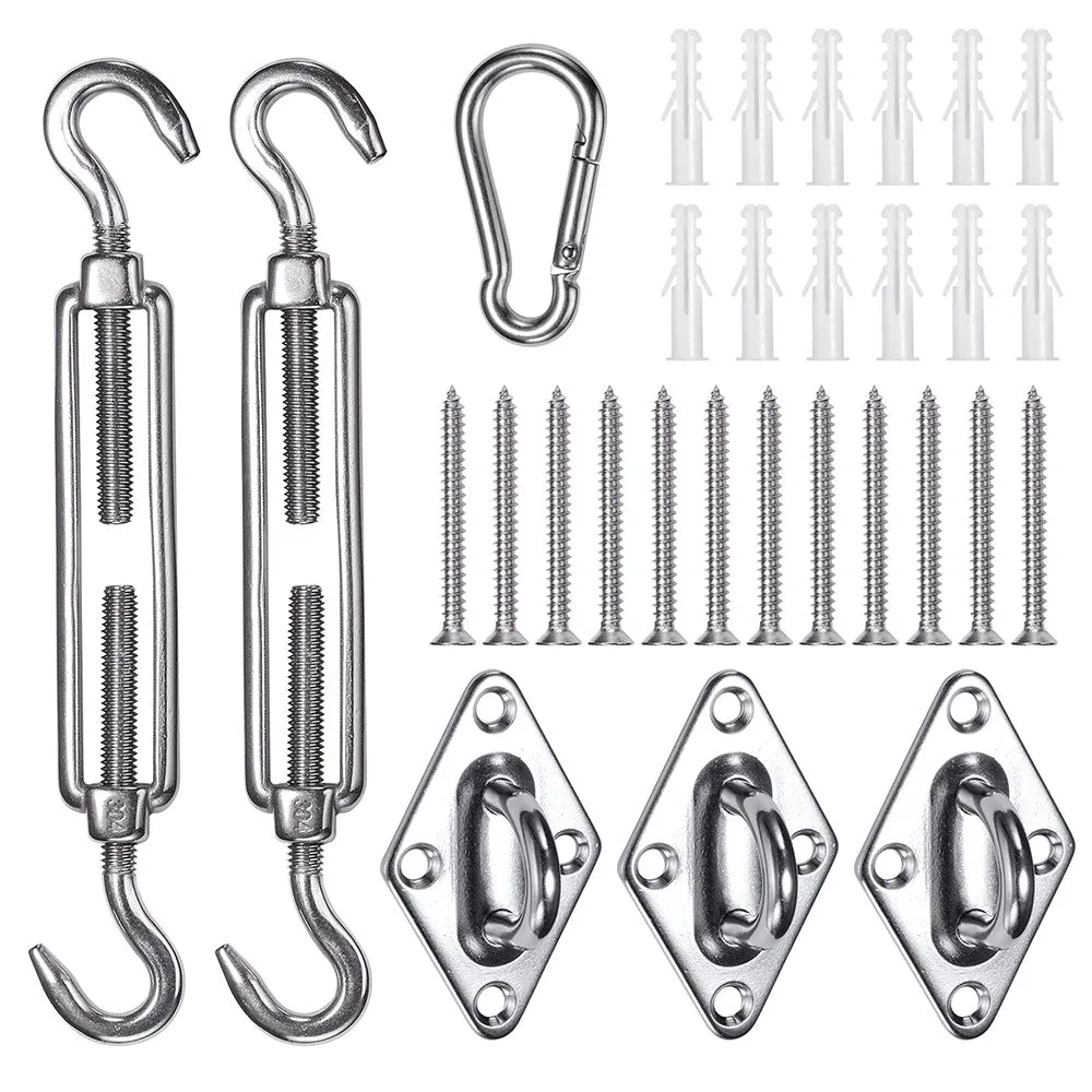 TheLAShop Fixing Hardware Kit Stainless Steel Pad Eye Turnbuckle Carabiner, 6