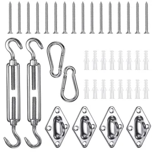 TheLAShop Fixing Hardware Kit Stainless Steel Pad Eye Turnbuckle Carabiner, 8