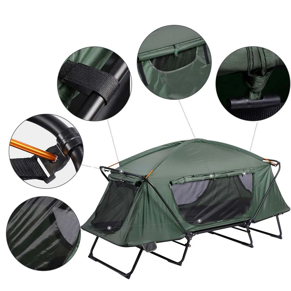 TheLAShop Single Cot Tent Camp Bed Tent Rain Fly Green