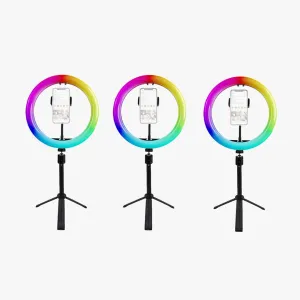 'Triple Rainbow' Youtube Gaming Content Creator Dual RGB Unicorn Ring Light Kit