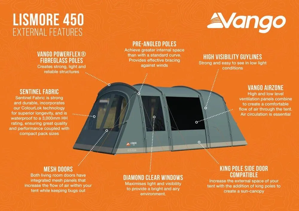 Vango Lismore 450 Poled Tent Package