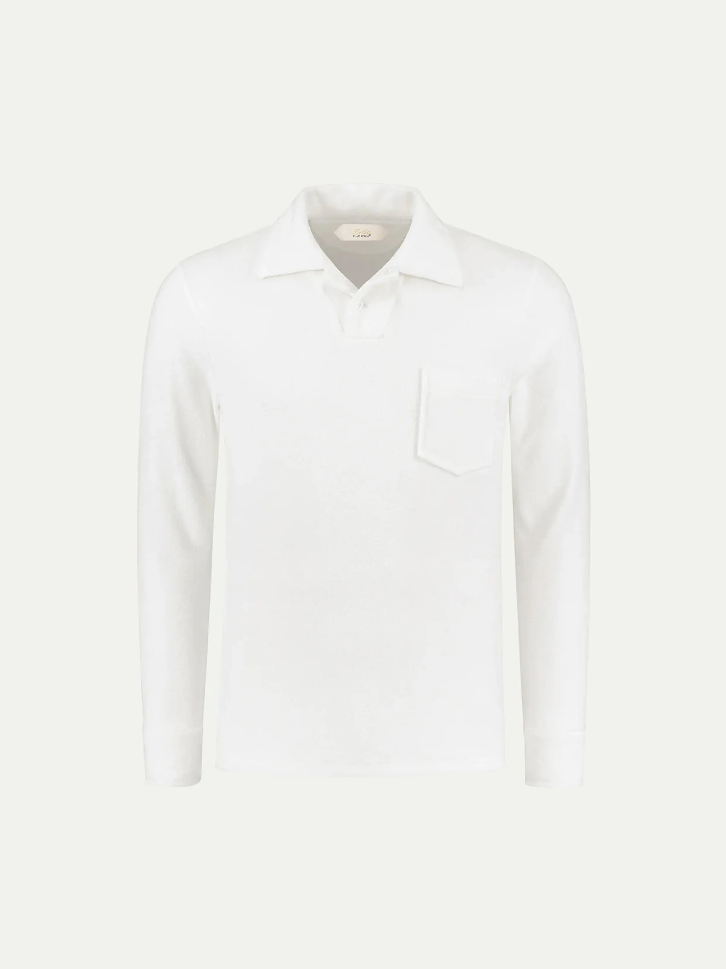 White Terry Towelling Longsleeve Polo