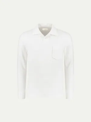 White Terry Towelling Longsleeve Polo